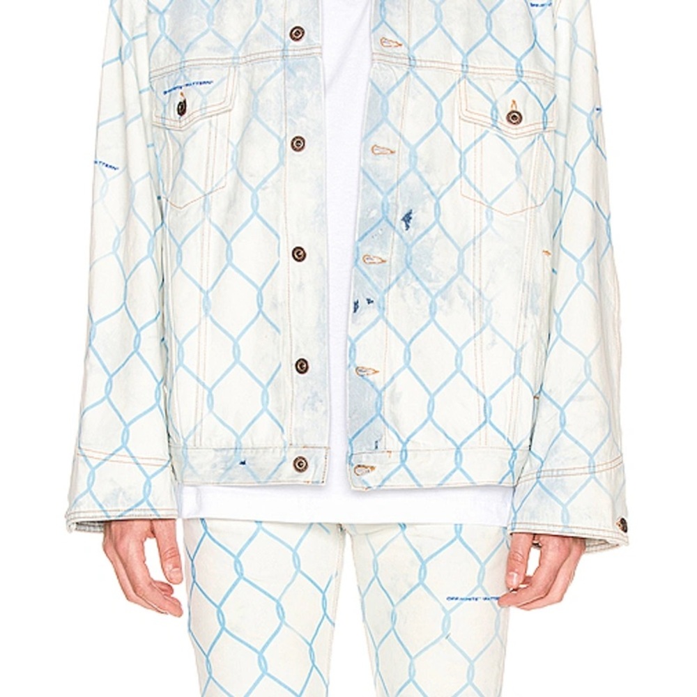OFF-WHITE Oversized Fence Printed Denim Jacket - Picture 2 of 4